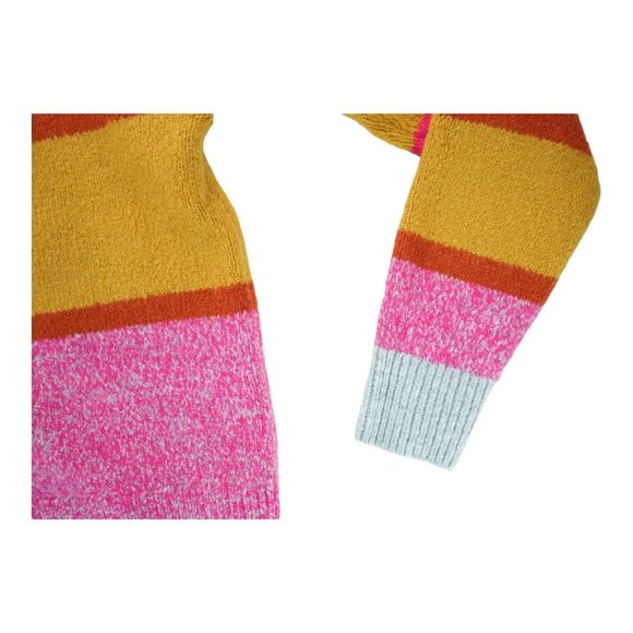Lou And Grey For Loft Sweater Knit Size Small Striped Gray Pink Yellow Soft - Picture 4 of 4
